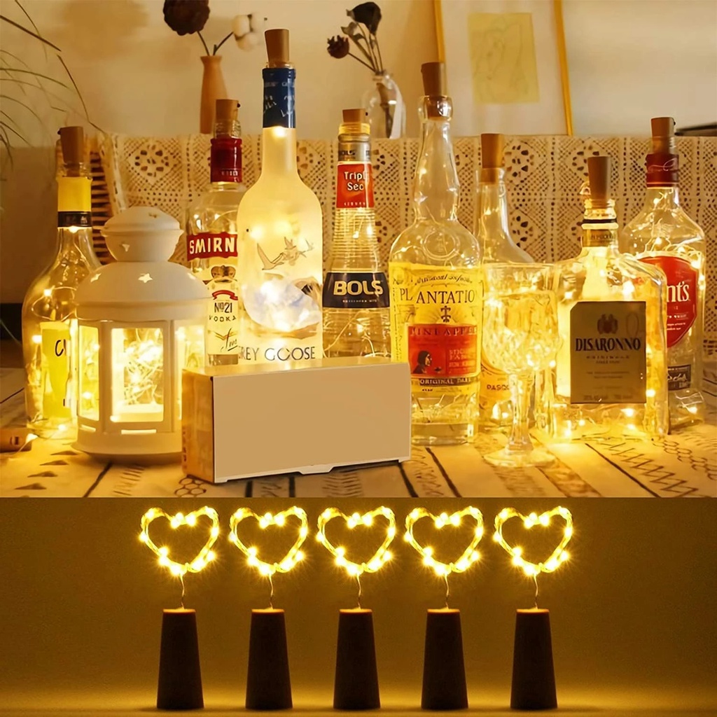 0.75/1/2m LED Wine Bottle Cork Waterproof String Light/ Battery Powered Copper Wire LED Garland For Christmas Party Wedding Decoration