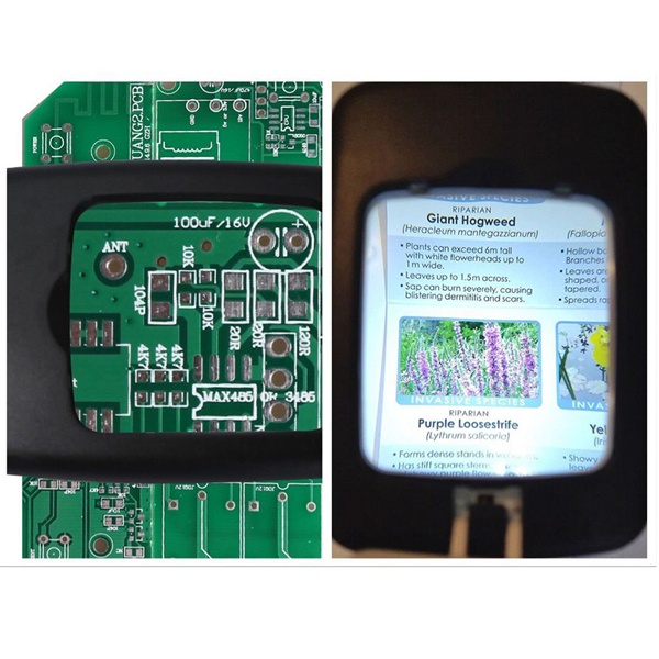 Kính Lúp Để Bàn Có Đèn Led Với Giá Đỡ Phóng Đại 3X Dùng Đọc Sách Tiện Dụng