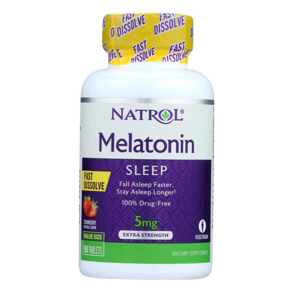 [DATE 5/2023] Viên ngậm Natrol Melatonin Sleep Drúg-Free 5mg 90 / 150 VIÊN