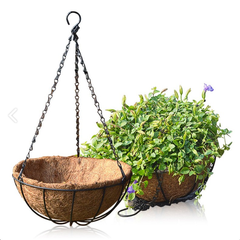 Chậu treo xơ dừa-chậu treo ban công nghệ thuật-đường kính 35cm