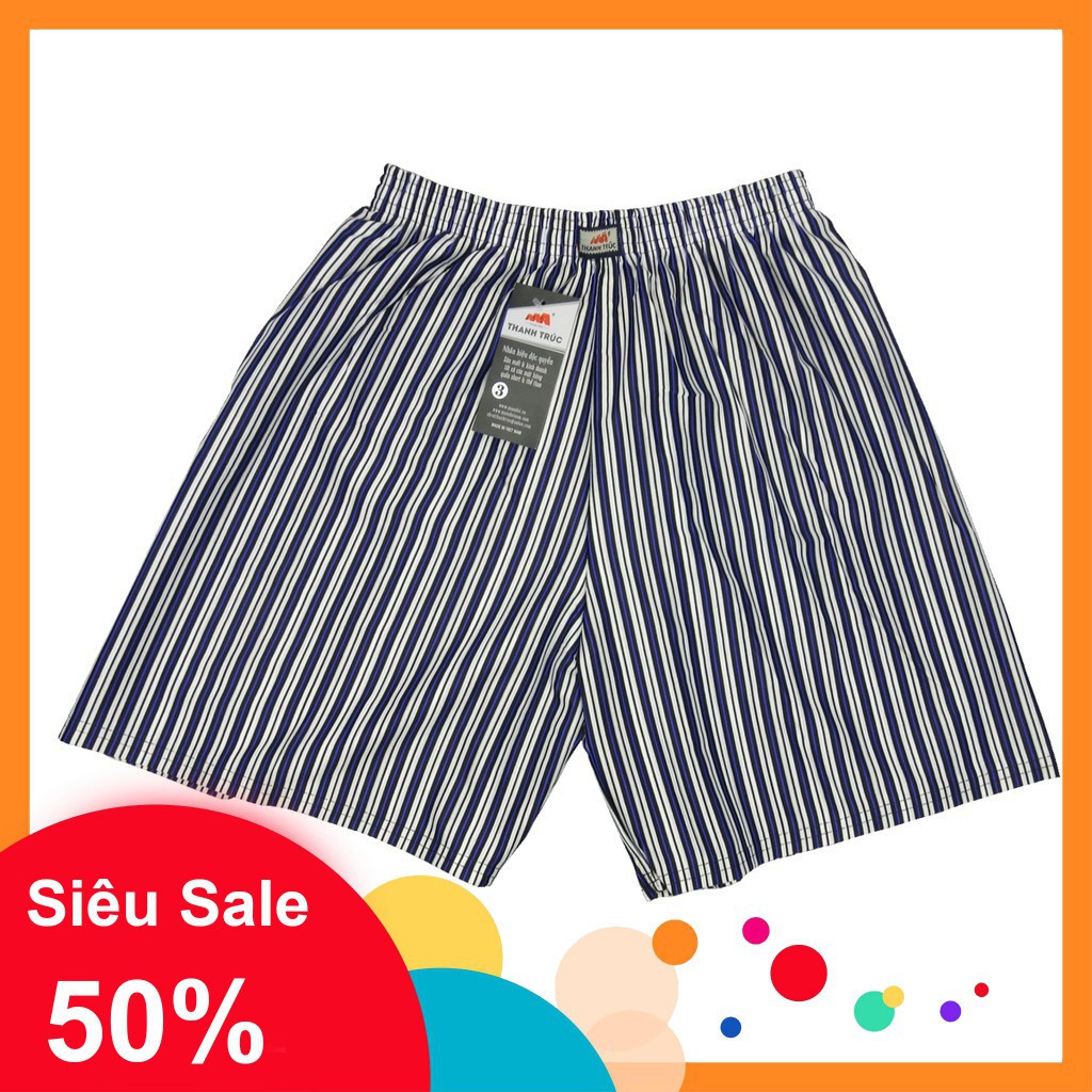 Quần đùi nam mặc nhà kẻ sọc hàng Việt Nam