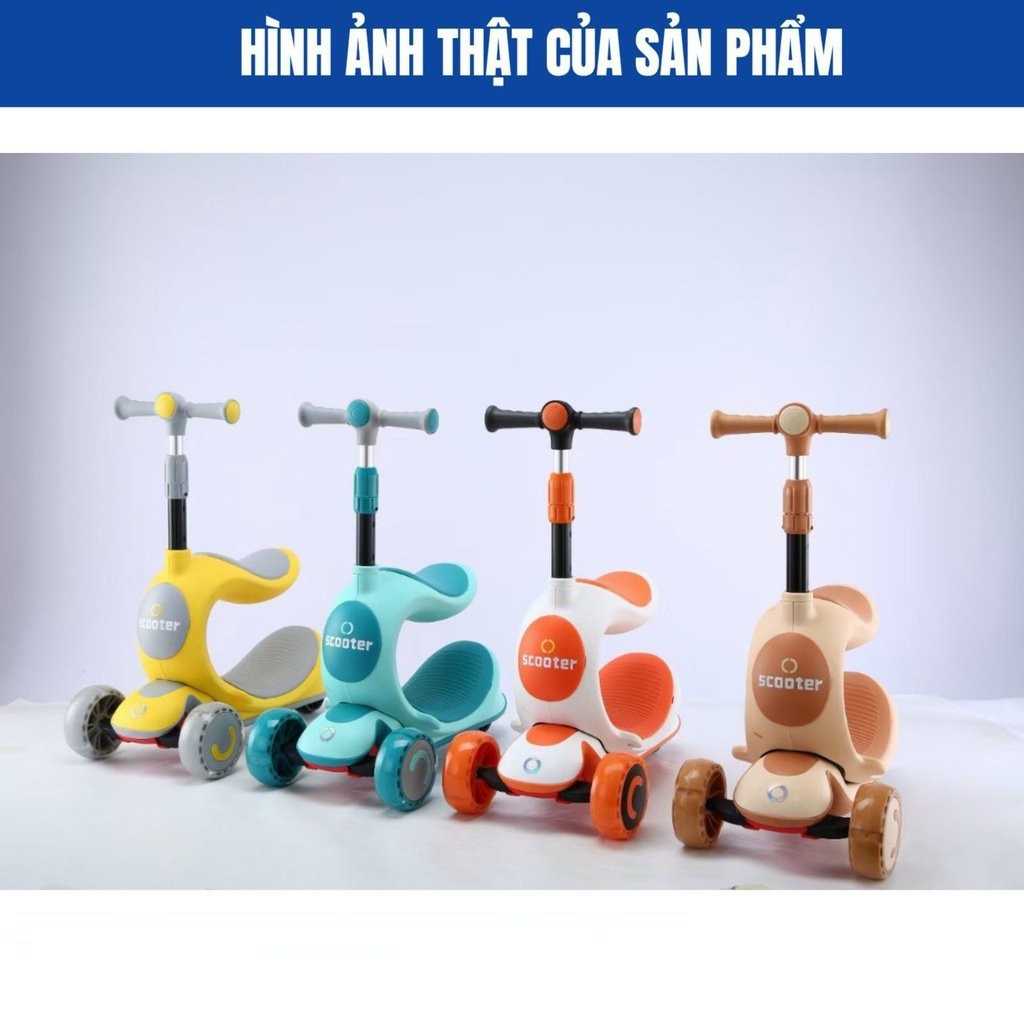 [Hàng sẵn giao ngay].Xe trượt Scooter 3 in 1 cho bé cao cấp 808 - 3 chế độ - Bánh xe phát sáng vĩnh cữu gấp gọn chịu lực