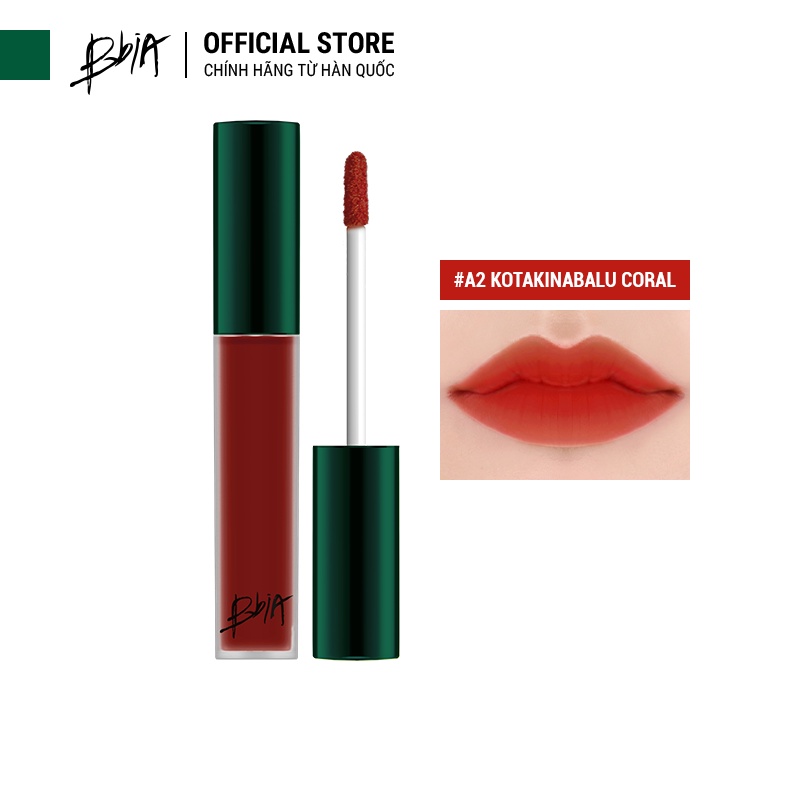 Son kem lì Bbia Last Velvet Lip Tint ASIA EDITION - A2 Kotakinabalu Coral (Hồng cam trầm) 5g - Bbia Official Store