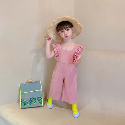 Jumpsuit Không Tay Hở Lưng Phong Cách Hàn Quốc Cho Bé Gái