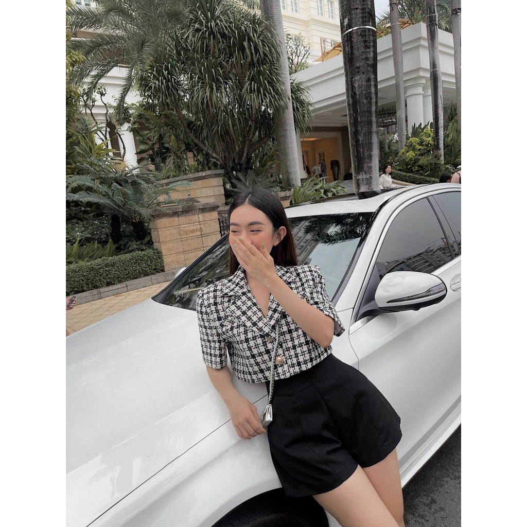 [ ZUKY CLOTHING ] Áo Vest Tweed tay ngắn mix quần short siêu xinh