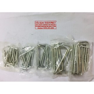 [Combo 10 cái] Móc L + tắc kê | size 5-6-8-10-12cm | móc mùng, móc màn