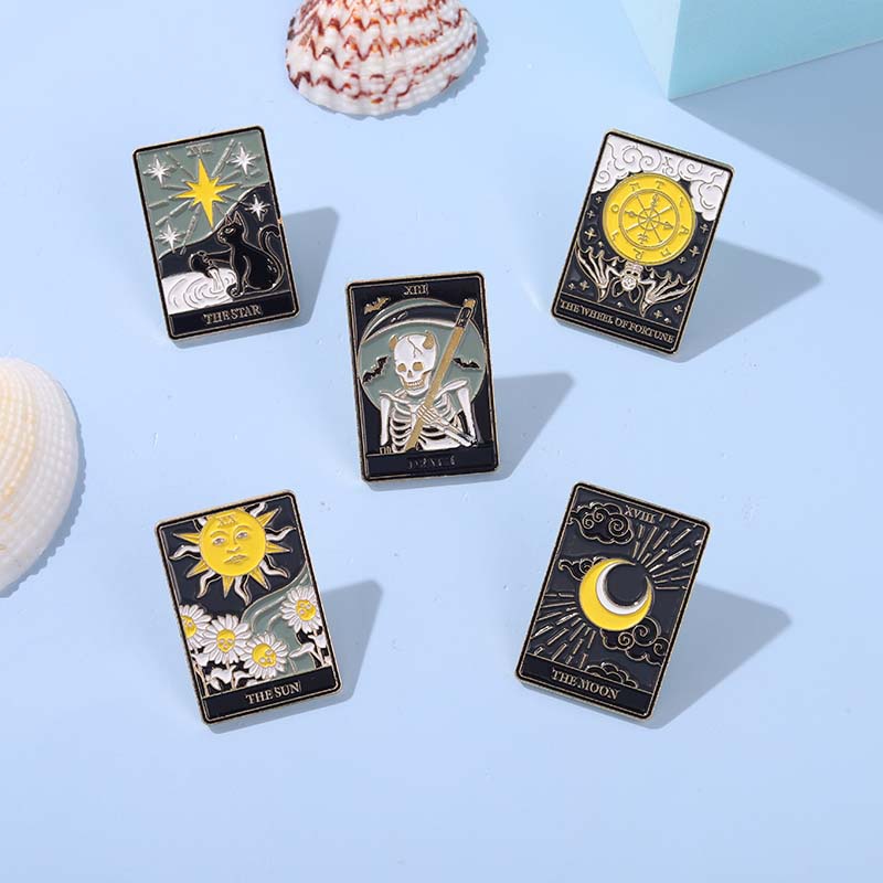Ghim cài áo kim loại QIHE JEWELRY họa tiết nghệ thuật trừu tượng 5 kiểu tùy chọn