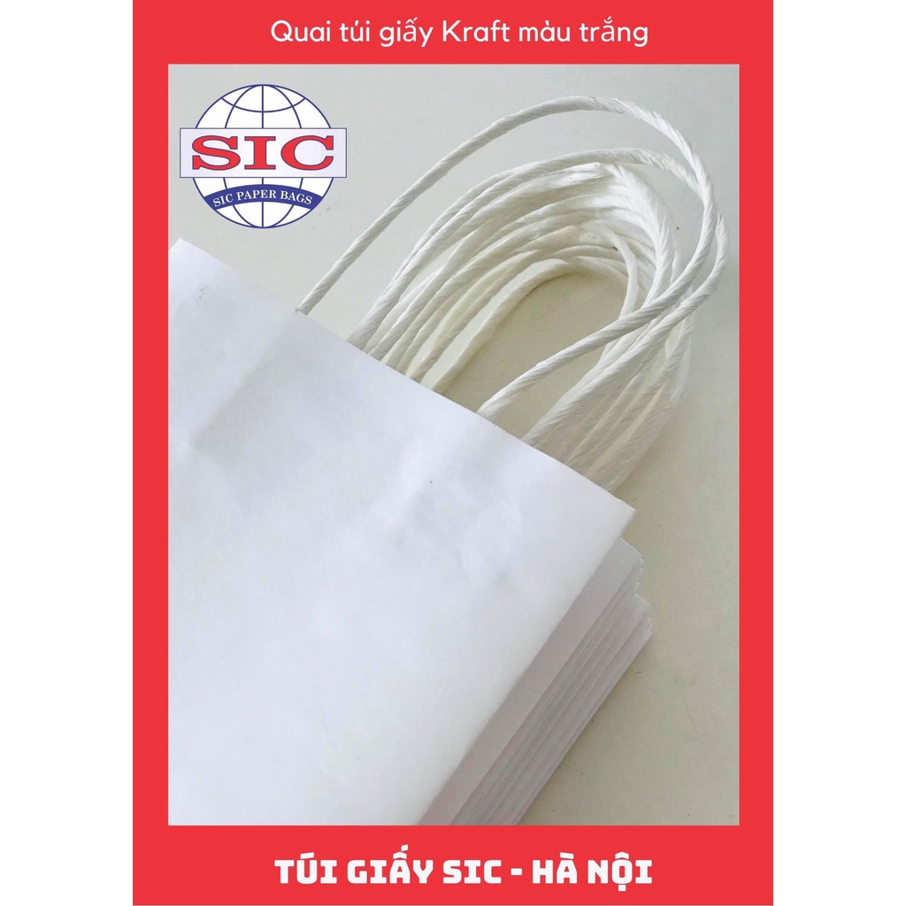 QUAI TÚI GIẤY KRAFT MÀU TRẮNG