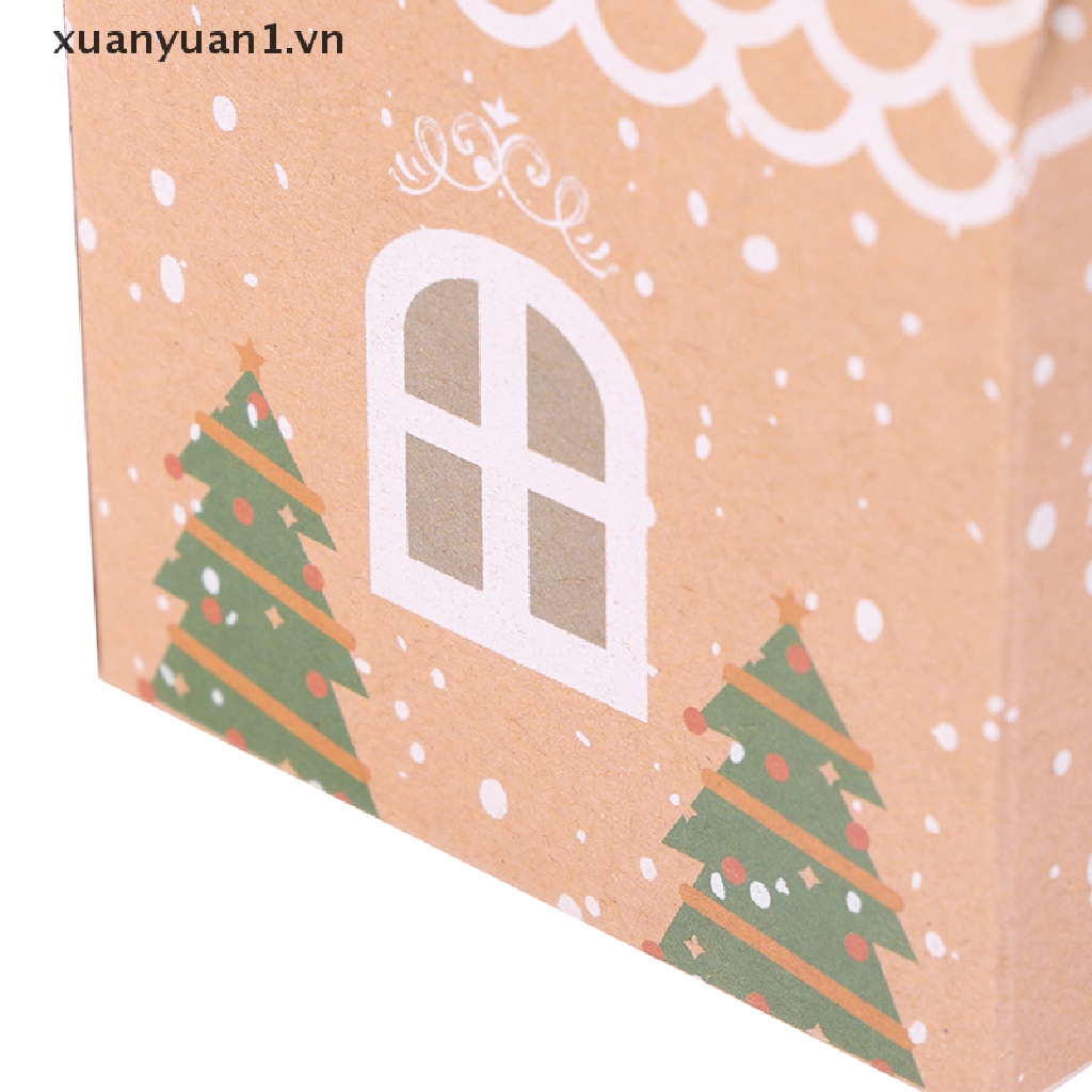 Set 5 Hộp Đựng Kẹo Hình Ngôi Nhà Giáng Sinh Dễ Thương