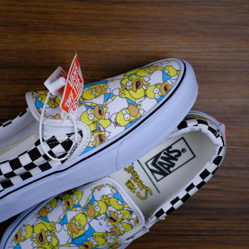 Giày Thể Thao Vans Slip On X The Simpsons Màu Trắng Đen 3.3