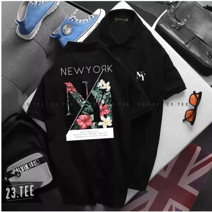 Áo thun cổ trụ cổ bâu NY