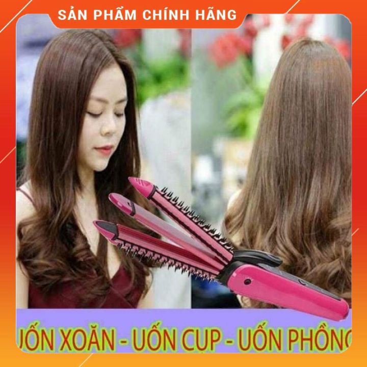 Máy Làm Tóc 3 Trong 1 NOVA (Uốn, Duỗi, Bấm) [FREESHIP]