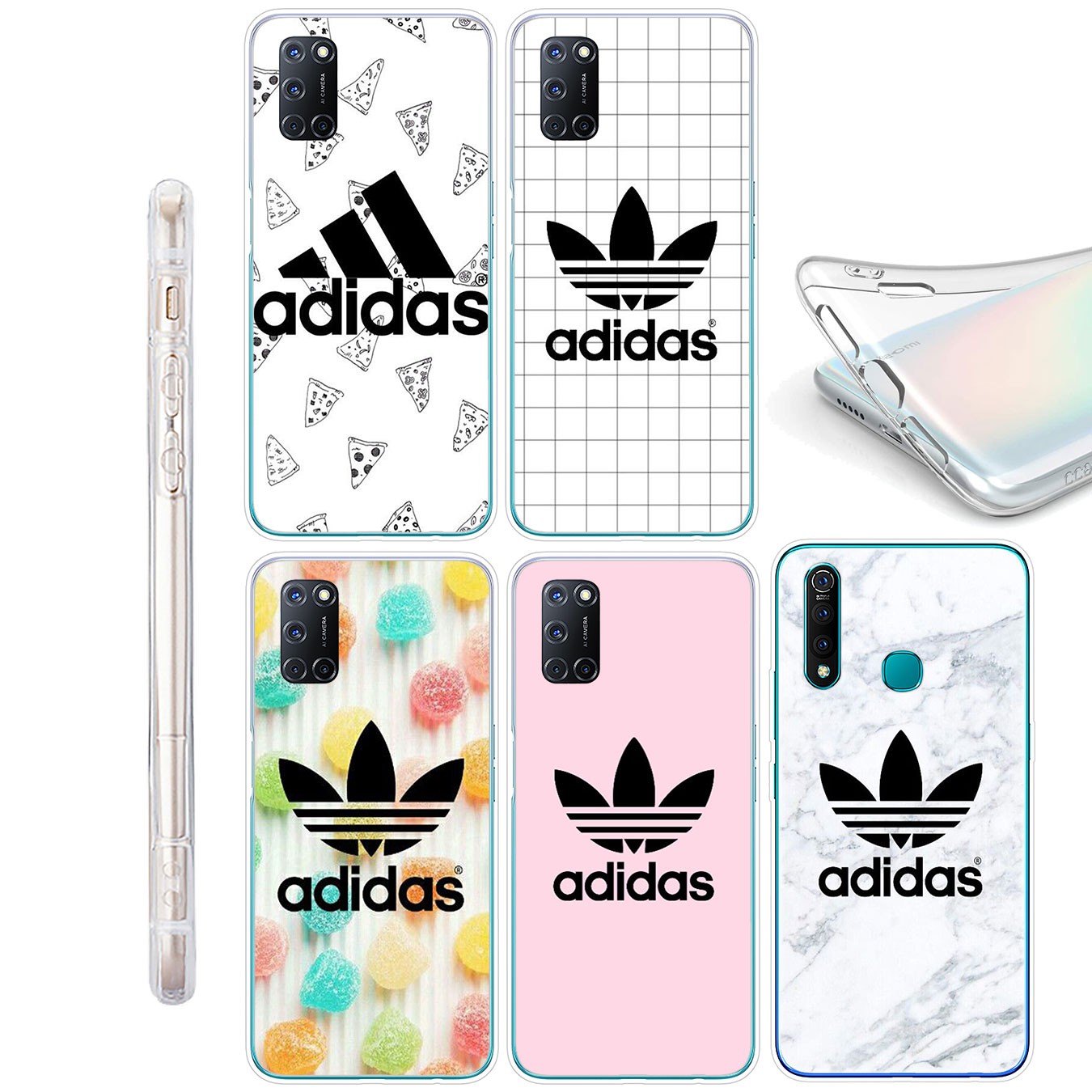 Ốp lưng silicon họa tiết logo Adidas cho Samsung Galaxy A71 A70 M20 A6 Plus A7 A8 A9 2018 A6+ S7 Edge