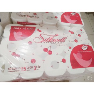 Giấy vệ sinh silkwell 15 cuộn hàng chuẩn