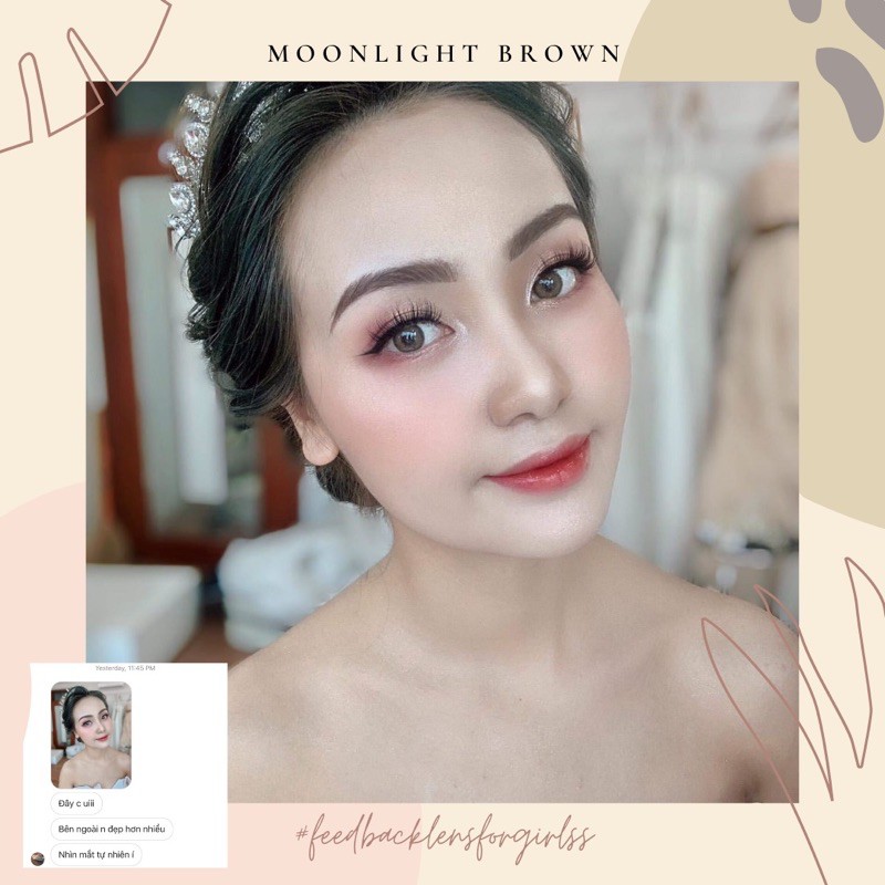 Kính áp tròng nâu rêu Moonlight Ice Brown - Made in Korea | Hạn sử dụng 3-6 tháng