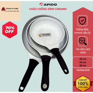 CHẢO CHỐNG DÍNH BẾP TỪ RAPIDO [NHẬP KHẨU ĐỨC, ĐẮT XẮT RA MIẾNG], SIZE 20-24-28CM, [BẢO HÀNH CHÍNH HÃNG ]