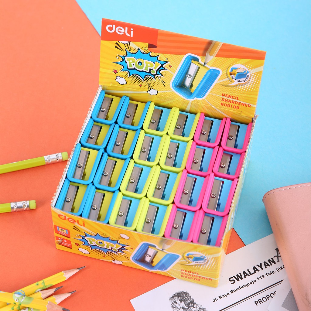 Gọt bút chì mini Deli - Xanh lam, Hồng, Xanh lá - 1 chiếc màu ngẫu nhiên - ER00100