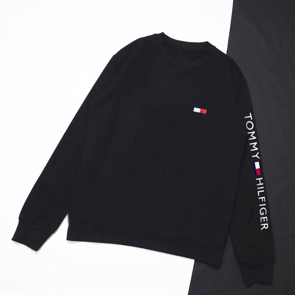 Áo Sweater cotton Dáng Rộng In logo Tommy Và logo Thời Trang Mới Dễ Phối Đồ Cho Nam Và Nữ