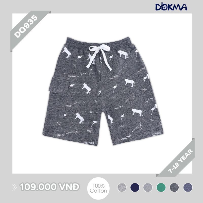 Quần túi hộp Dokma vải da cá cho bé 7-12Y mã DQ935