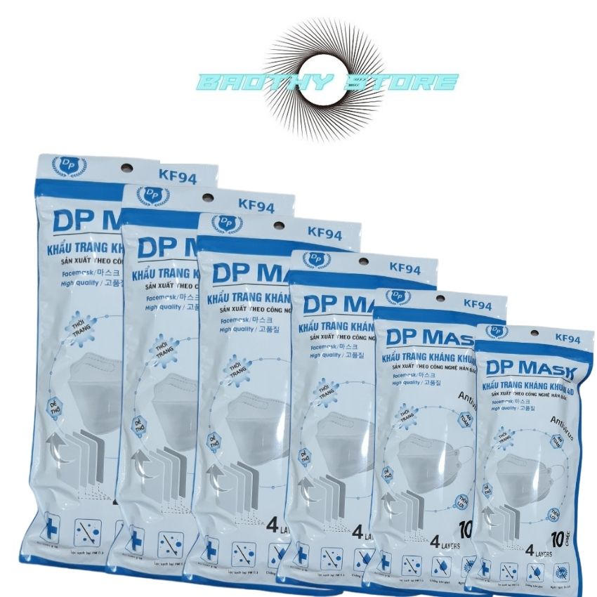 10 chiếc khẩu trang y tế 4D KF94 kháng khuẩn chống bụi chống lem son 4 lớp chính hãng DP mask