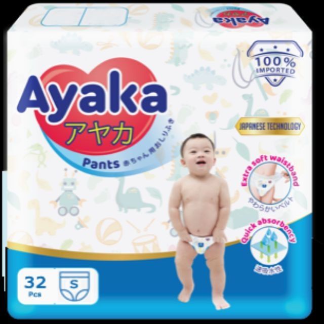 (NUTIFOOD) Tã quần Ayaka - bỉm quần Ayaka công nghệ Nhật size S32/ M30/ L28/ XL26/ XXL24