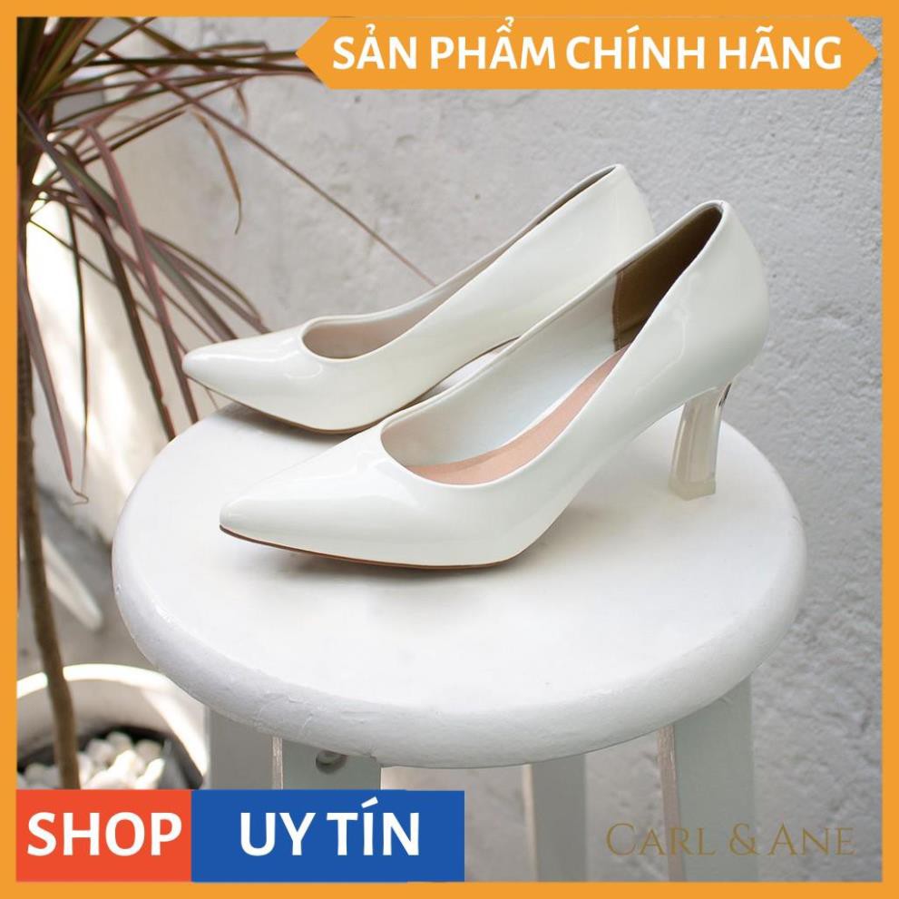Carl & Ane - Giày cao gót thời trang mũi nhọn kiểu dáng cơ bản cao 7cm màu trắng _ EP006 | BigBuy360 - bigbuy360.vn