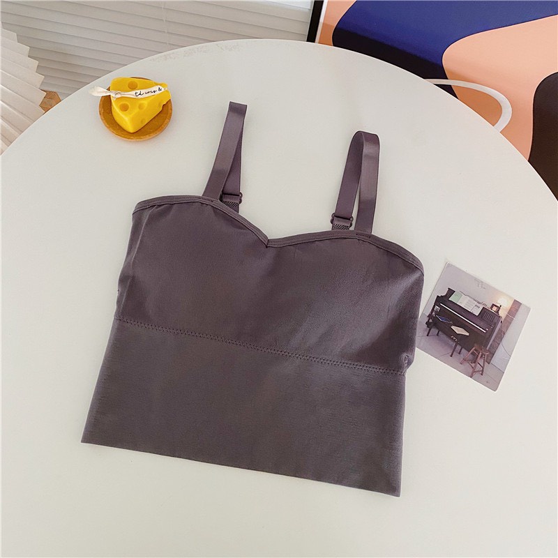 Áo bra 2 dây cao cấp vân tiêu dáng dài có mút nâng ngực dây bản to 828 | BigBuy360 - bigbuy360.vn