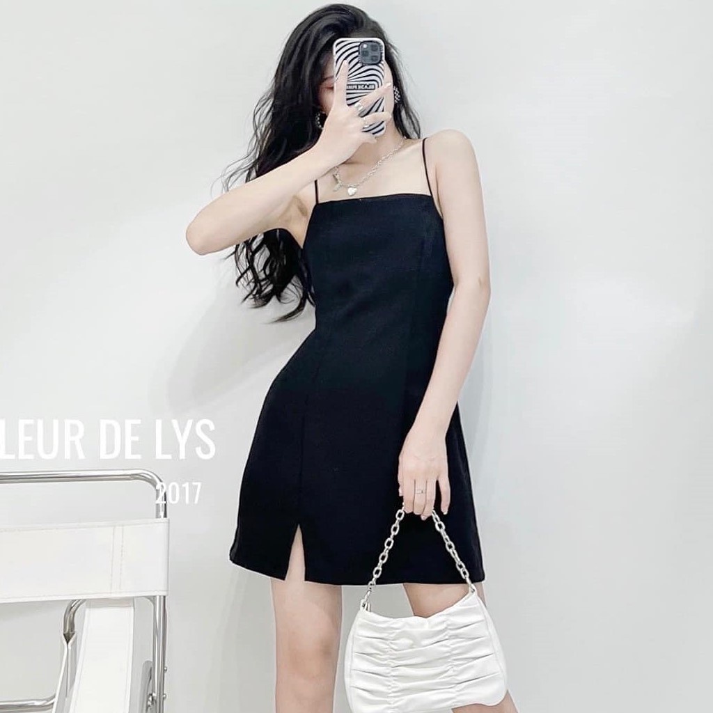 Váy 2 dây dáng chữ A Delys váy 2 dây xẻ gấu cúp ngực