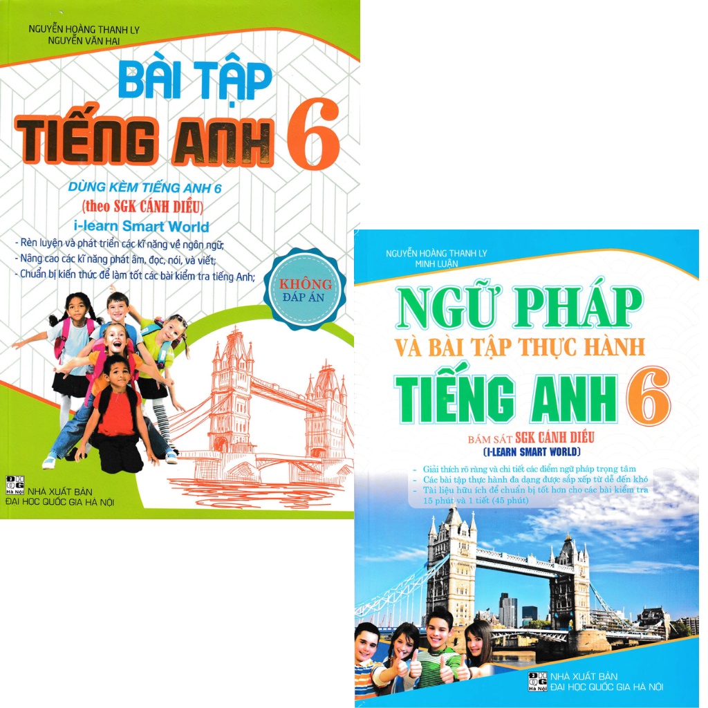 Sách - Combo 2 Cuốn: Bài Tập Tiếng Anh Lớp 6 - Không Đáp Án + Ngữ Pháp Và Bài Tập Thực Hành Tiếng Anh 6 ( SGK Cán Diều)