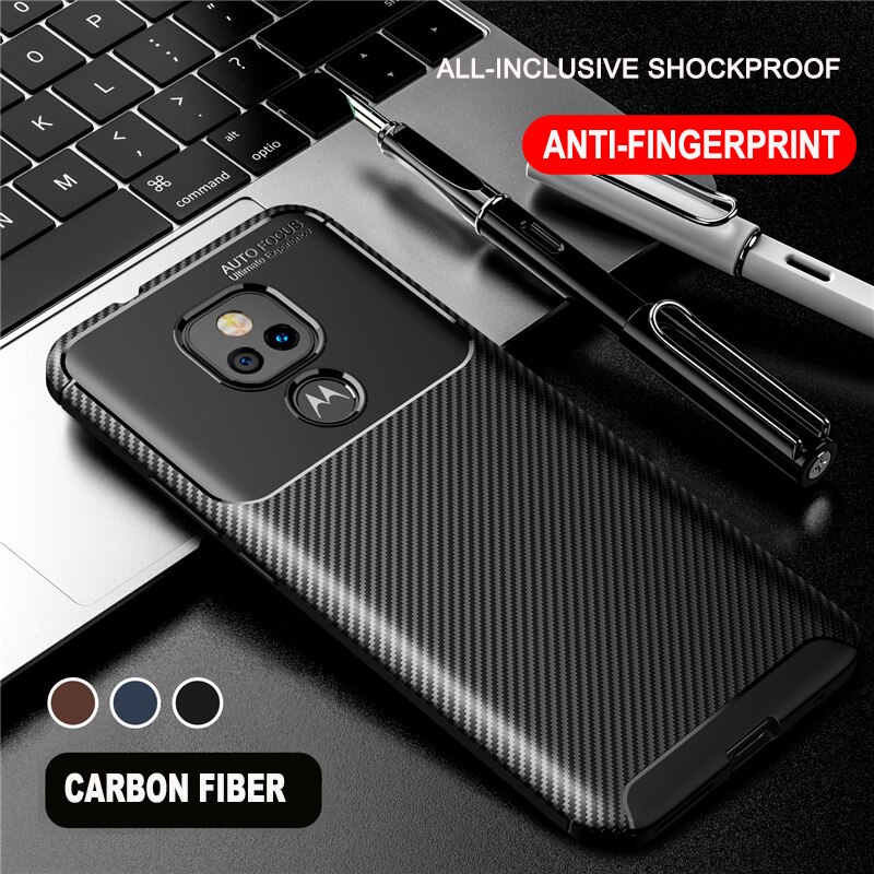 Casing Motorola Moto G Play 2021 Carbon Fiber Cover Moto One 5G Plus Fast Power Stylus Soft Silicone Protective Phone Cases