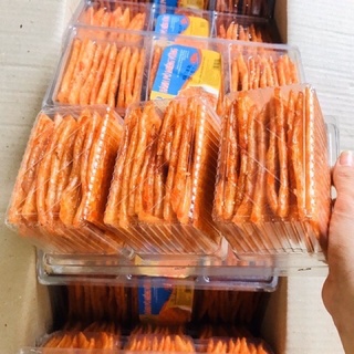 Bánh pò miếng vừng 3 ngăn hộp 60 cái, 320g vị cay vừa phải đồ ăn vặt hot