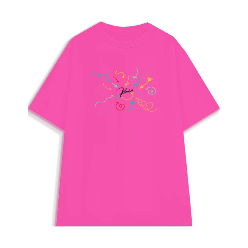 Áo Thun Unisex Màu Hồng Hình Thêu Arrow KulPul Áo Phông Unisex