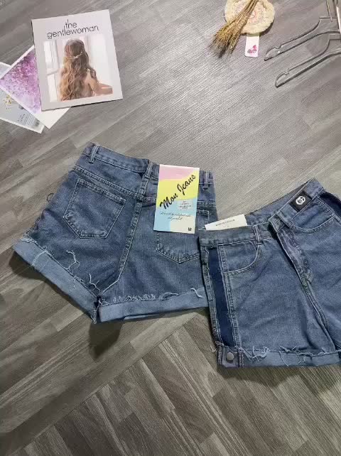 Quần short jean lệch lai lưng cao, quần đùi nữ cao cấp mặc hè - VD976 | BigBuy360 - bigbuy360.vn