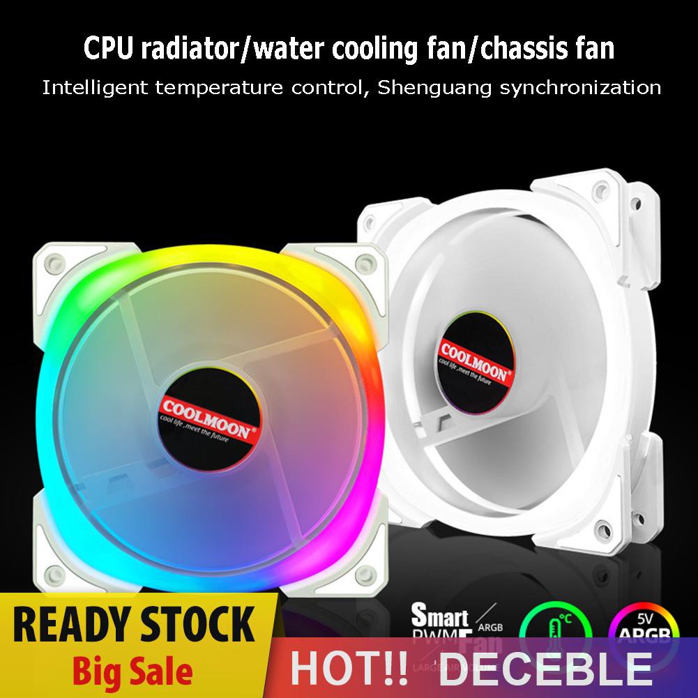 Deceble COOLMOON 12cm Cooling Fan 4Pin PWM 5V 3Pin ARGB PC Case CPU Computer Cooler