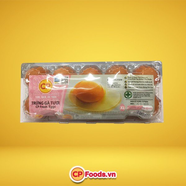 Trứng gà CP size XL (61-67g) vĩ 10