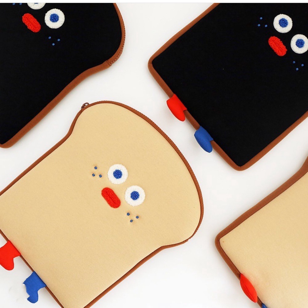 Mới Túi Đựng Laptop Họa Tiết Bánh Mì Nướng Xinh Xắn Phong Cách Hàn Quốc 13 13.3 11 10.5 10.2 inch Thời Trang