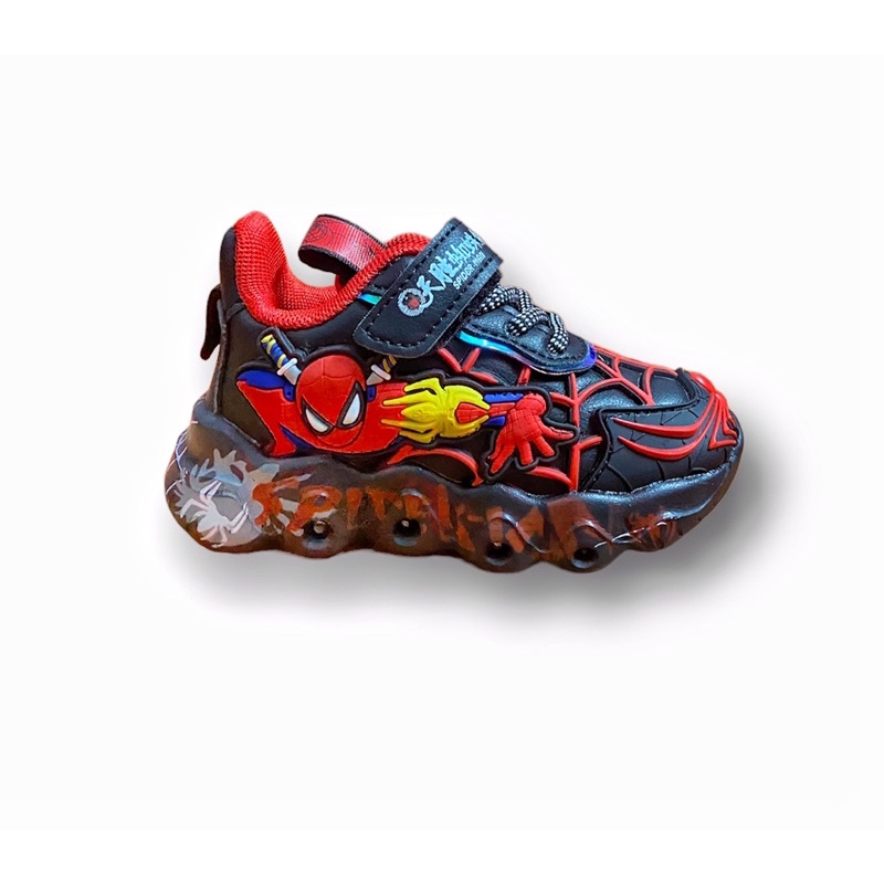 Giày Thể Thao Người Nhện Phát Sáng Cho Bé Trai Siêu Nhẹ Size 23-27
