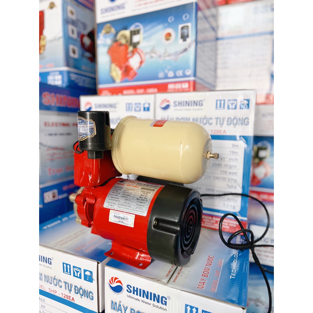 Máy Bơm Tăng Áp SHINING SHP-128AE/150W Dây Đồng 100% Trục Inox Chính Hãng