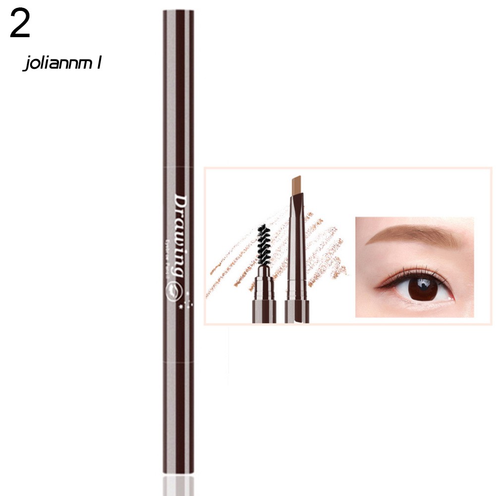 [Hàng mới về] Bút kẻ lông mày dạng xoay tự động chống nhòe thiết kế 2 đầu tích hợp cọ chuốt tiện dụng | BigBuy360 - bigbuy360.vn