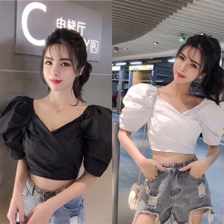 Áo kiểu voan cổ v đắp chéo