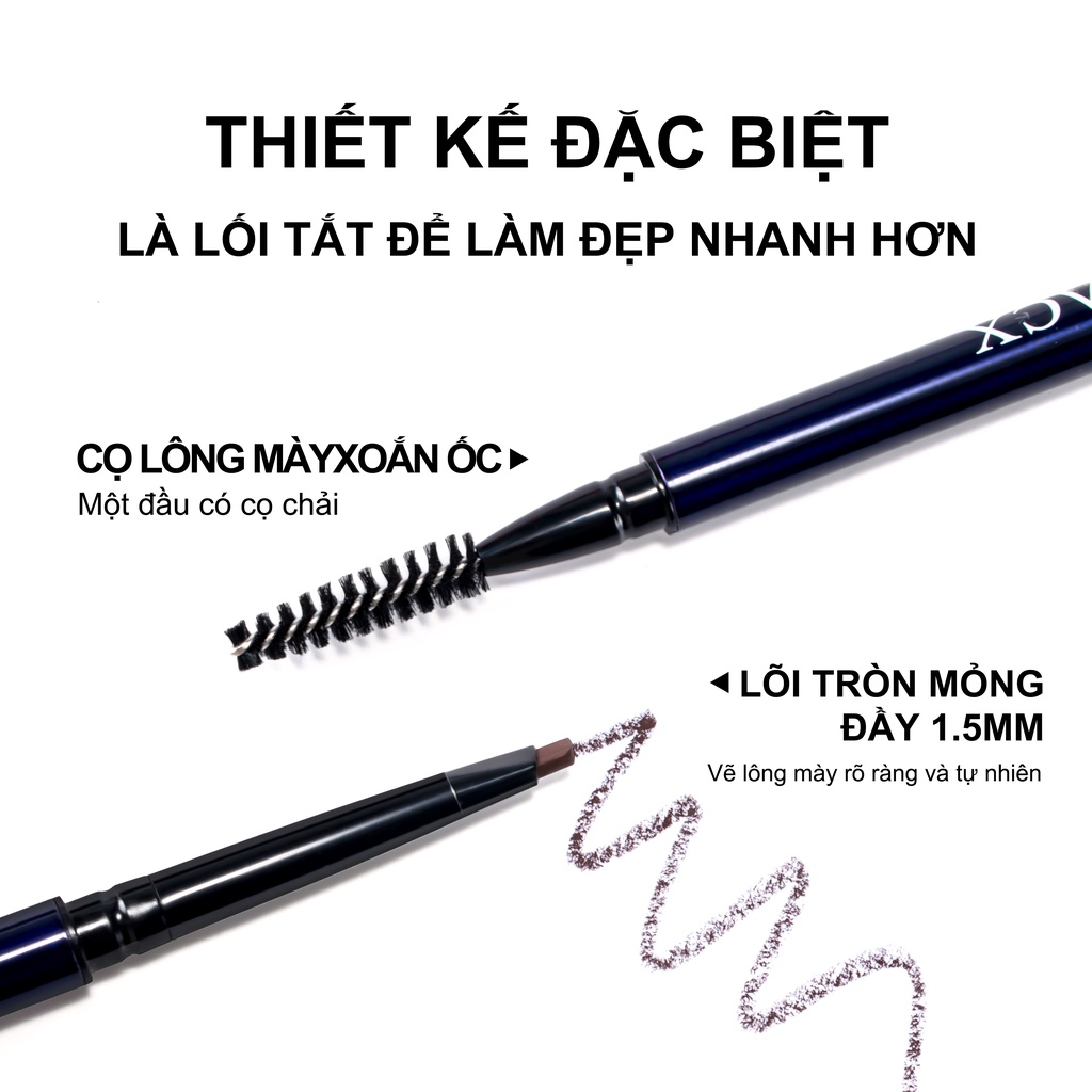 Chì trượt kẻ mày URRACX ngòi mịn mềm lên màu tốt Chì kẻ mày lõi tam giác và lõi tròn