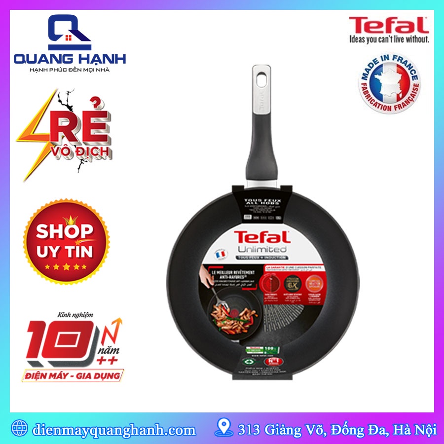 Chảo từ chống dính Tefal Unlimited made in France phủ chống dính 6 lớp siêu bền, báo nhiệt thông minh Thermo-Spot