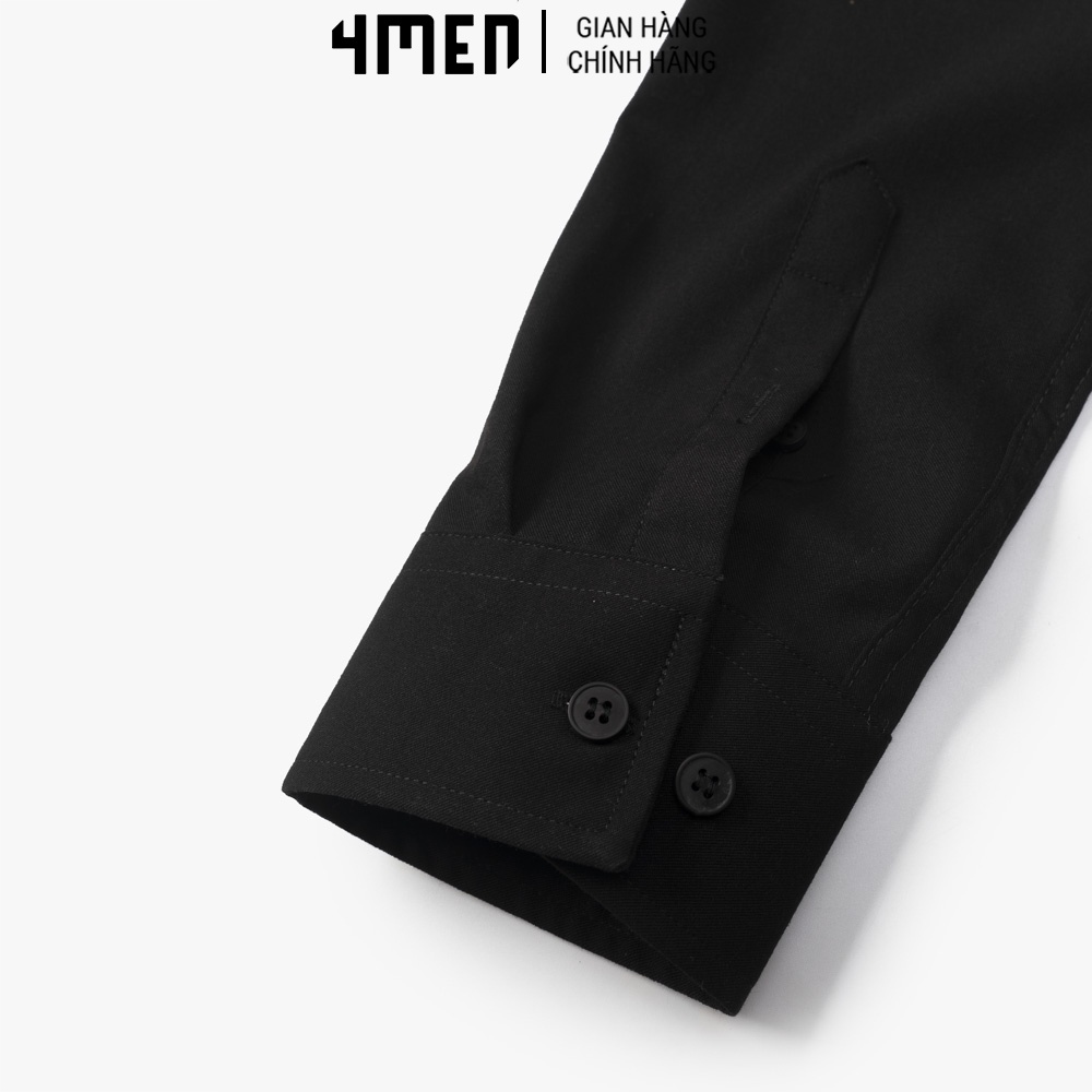 Áo Sơ Mi Slimfit Nẹp Giấu Nút 4MEN ASM113 cổ bẻ tay dài thanh lịch, vải mềm mại, chống nhăn, thấm mồ hôi