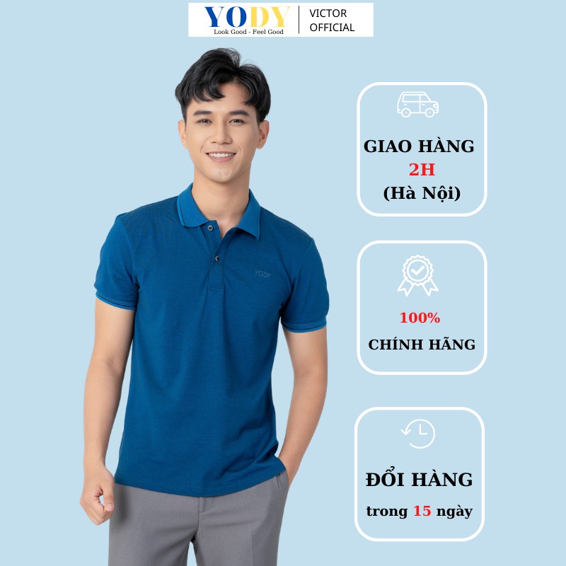 Áo Polo Nam YODY Mắt Chim Kẻ Nhỏ Chất Mịn, Thoáng Mát Mã SP APM3067