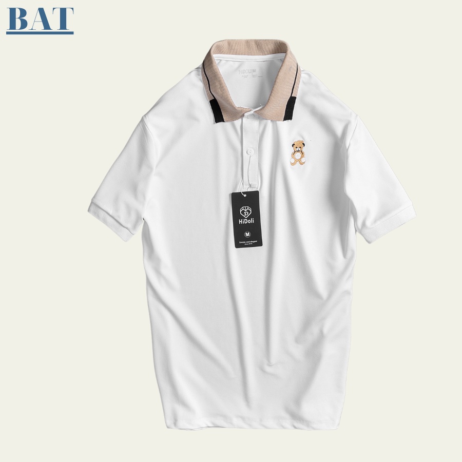 Áo Thun polo Nam cổ bẻ thêu teddy thời trang nam BAT vải cá sấu cotton phong cách thời trang Hàn Quốc.