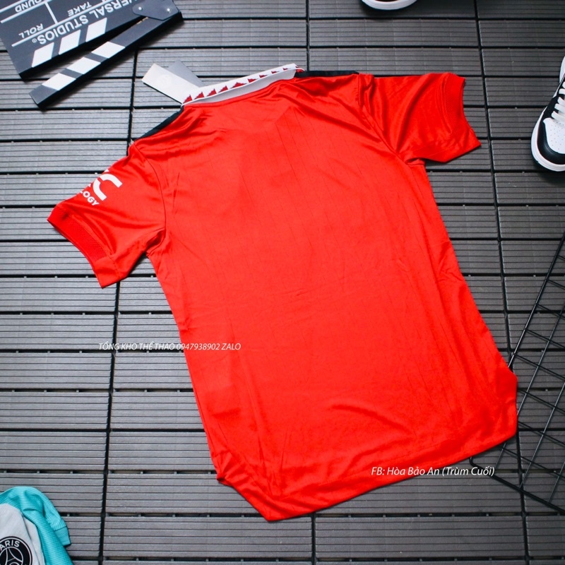 Bộ quần áo đá banh CLB Manchester mùa 22/23 bản quần đen hàng cao cấp thailand