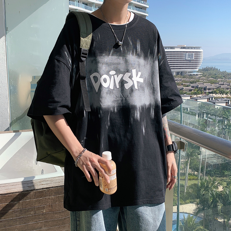 Áo Thun Nam Tay Ngắn Dáng Rộng Phong Cách Hàn Quốc