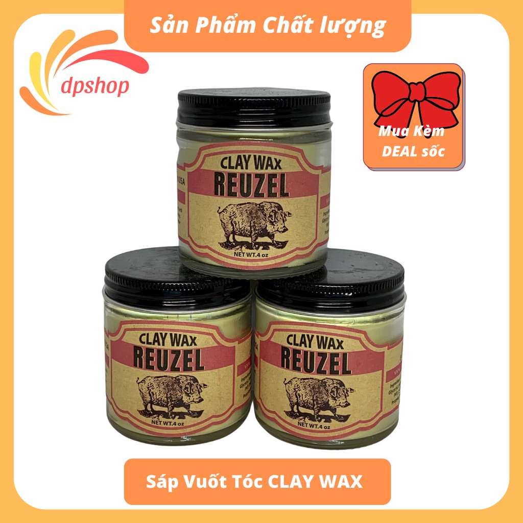 Sáp vuốt tóc nam tạo kiểu tóc CLAY WAX siêu giữ nếp bản cao cấp lọ thủy tinh