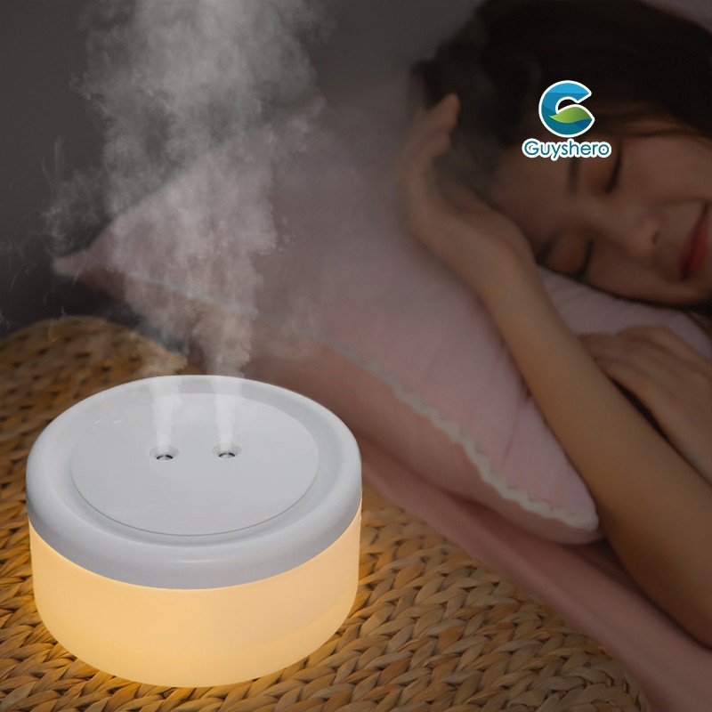 [người bán địa phương] Máy phun sương cổng đôi tạo ẩm 1200ml kiêm đèn ngủ LED màu ấm áp