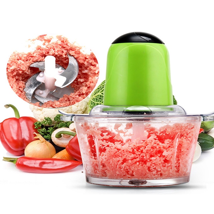 Máy Xay Thịt Đa Năng Cối 2L 4 Lưỡi Dao Xay Cá, Tỏi Ớt